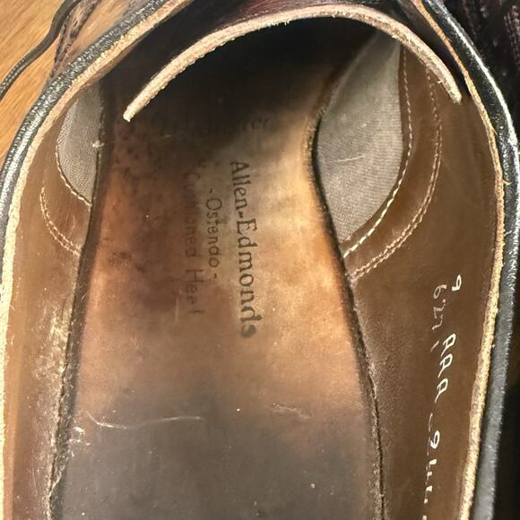 Allen Edmonds McAllister Dress Shoes Mens 9D Brown Leather Wingtip Oxford Preppy main image 8